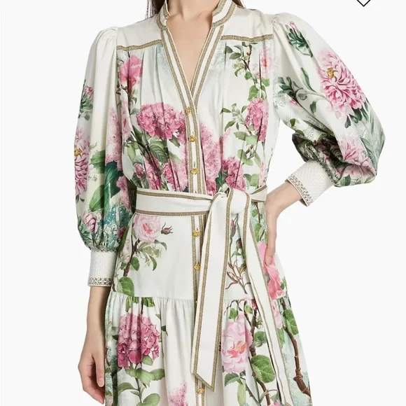 お花を纏った上品な逸品★【alice olivia】CORA シャツ ドレス 0400022729106?wid=900